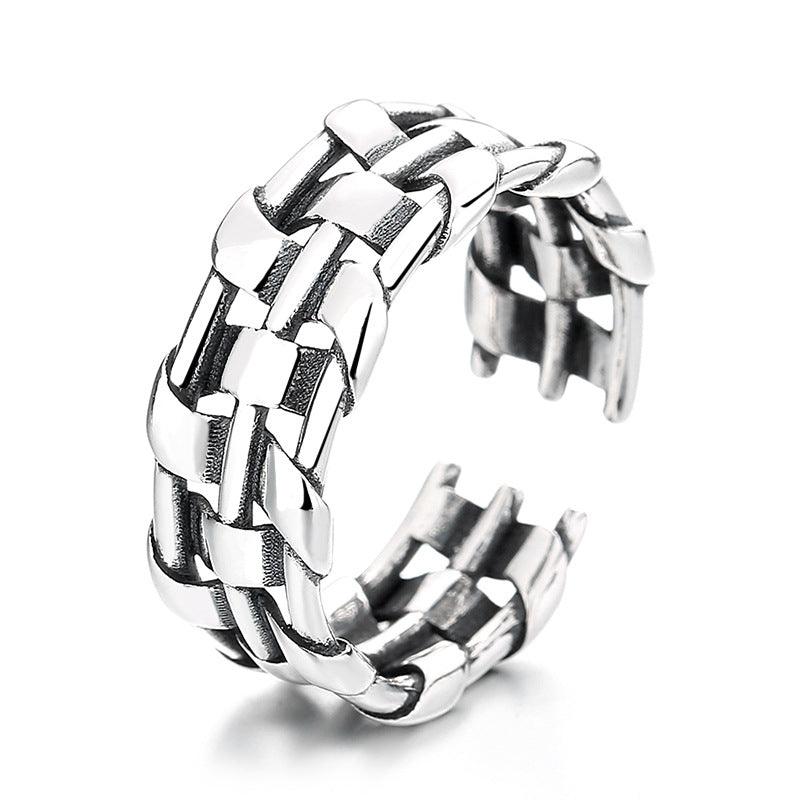 Unisex Style Geometric Woven Fashion Cool Exaggerated Versatile Ring - Trendha