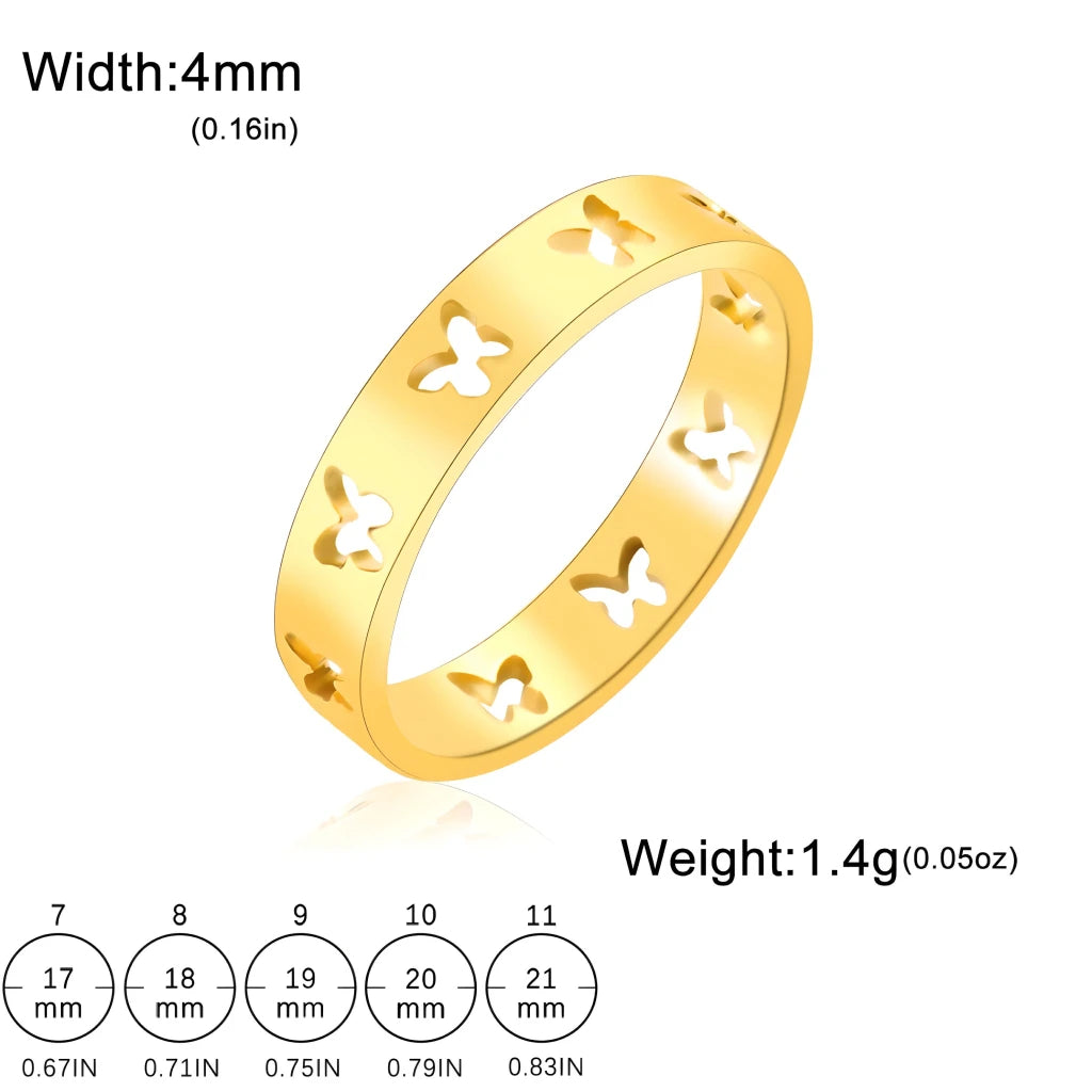 Elegant Hollow Butterfly Ring