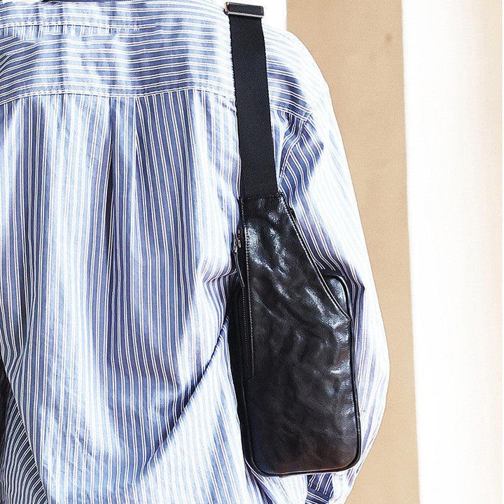 Vegetable Tanned Leather Chest Bag Messenger Bag Men's Street - Trendha