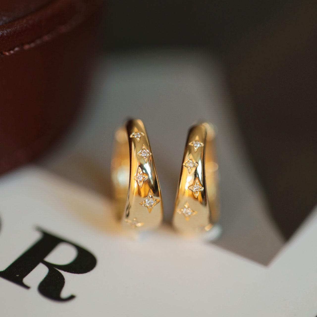 Versatile Literary And Creative Sparkling Star Earrings S925 Silver - Trendha