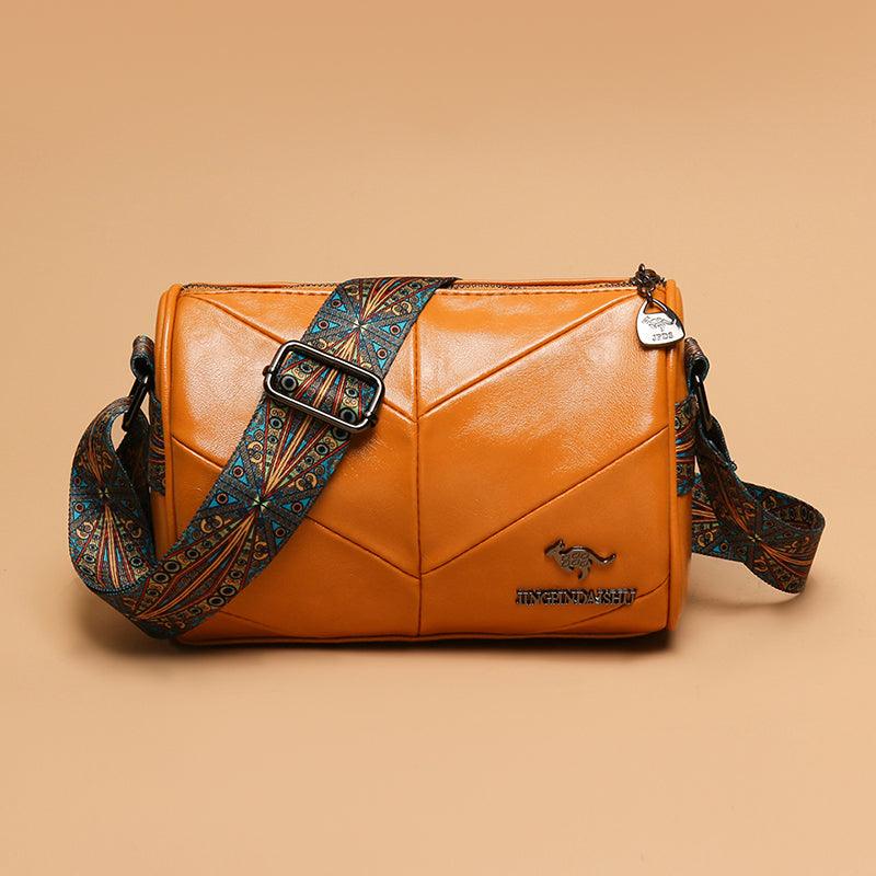 Vintage Messenger Bag Personalized Splicing Cylinder - Trendha
