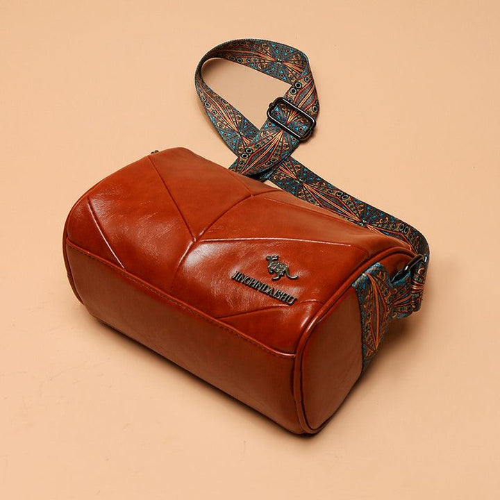 Vintage Messenger Bag Personalized Splicing Cylinder - Trendha