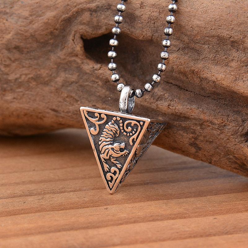 Vintage Thai Silver Pyramid Necklace For Men And Women - Trendha