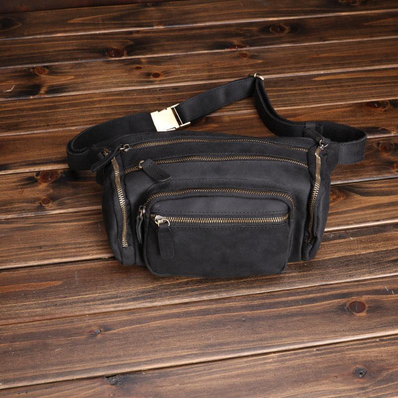 Vintage Top Layer Cow Leather Messenger Bag Leather Multi-layer - Trendha