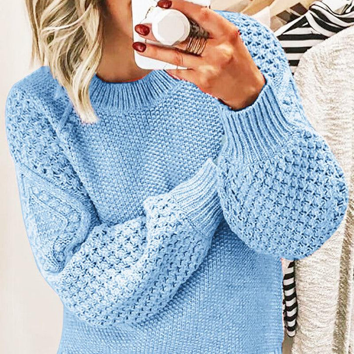 Warm Sweater Versatile Solid Color Outerwear Knitted Pullover For Women - Trendha