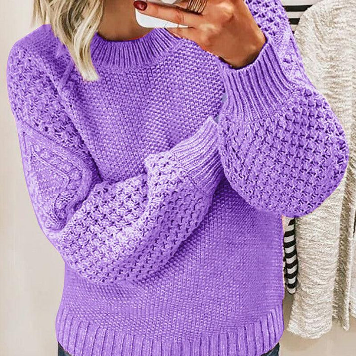 Warm Sweater Versatile Solid Color Outerwear Knitted Pullover For Women - Trendha