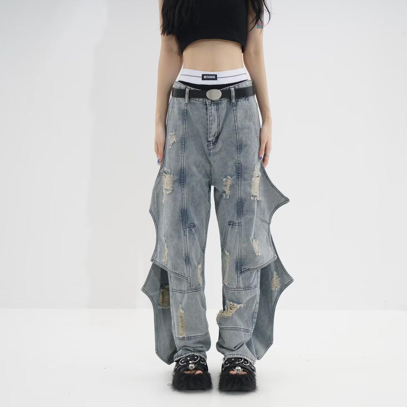 Washed Loose Straight Jeans For Men And Women - Trendha