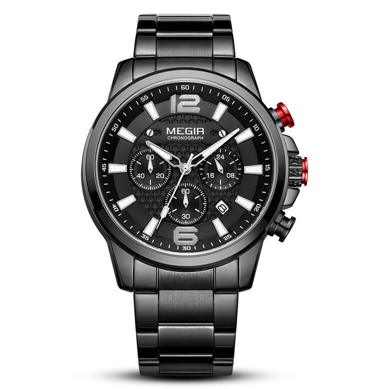 Watch Men's Multi-function Business Sports Steel Belt Men's Spot Quartz Watch - Trendha