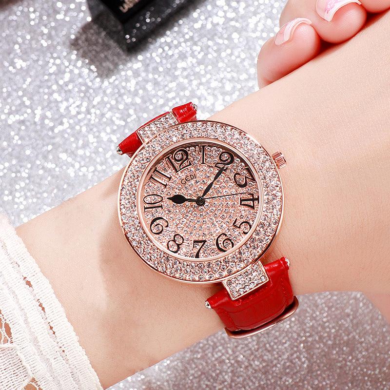 Waterproof Diamond Women's Watch Fashion Student Large Dial - Trendha