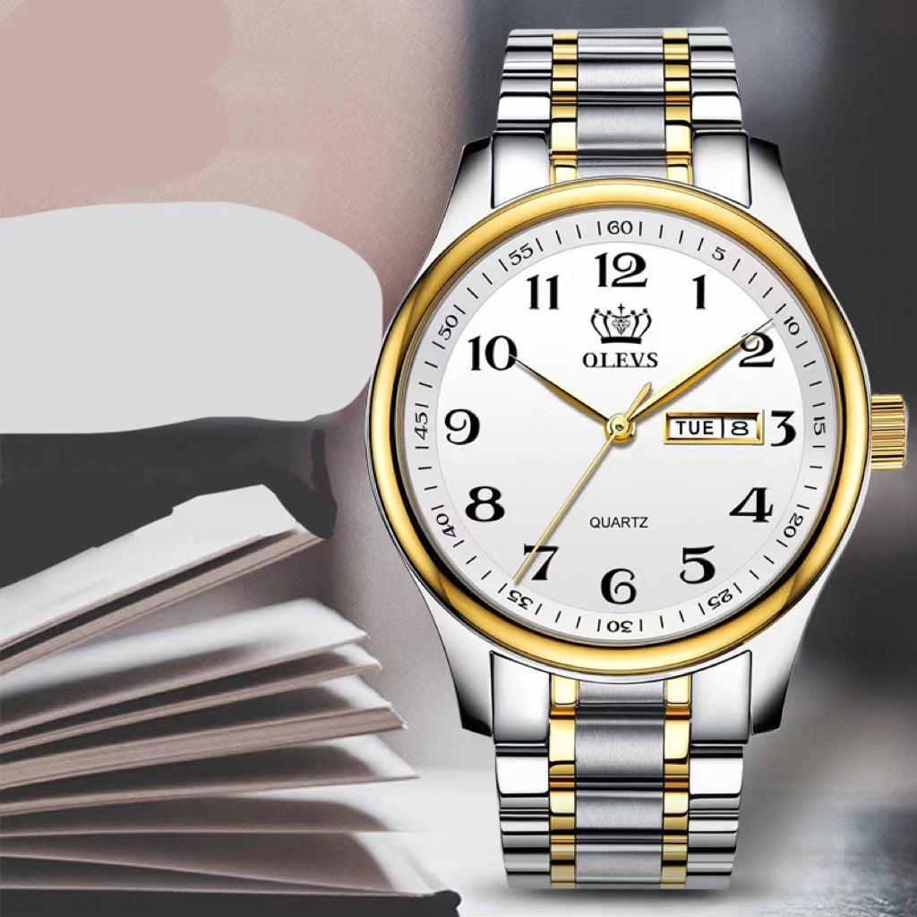 Waterproof Watch Men's Watch Calendar Middle-aged And Elderly Digital Quartz Watch - Trendha