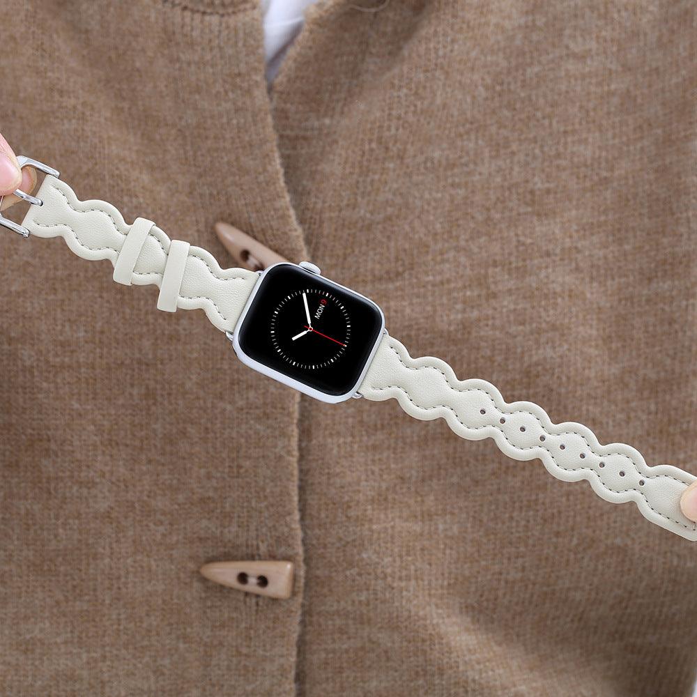 Wave Pattern Small Fragrant Leather Strap - Trendha