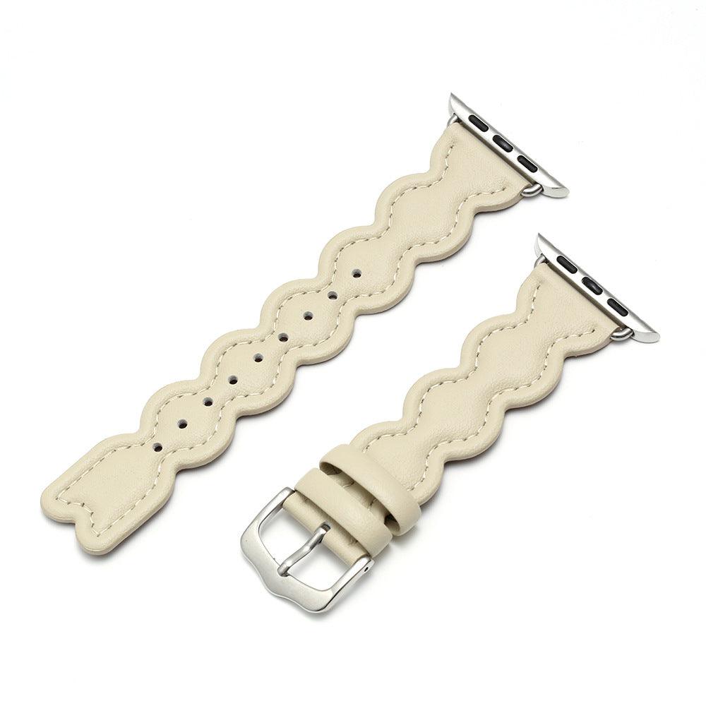 Wave Pattern Small Fragrant Leather Strap - Trendha