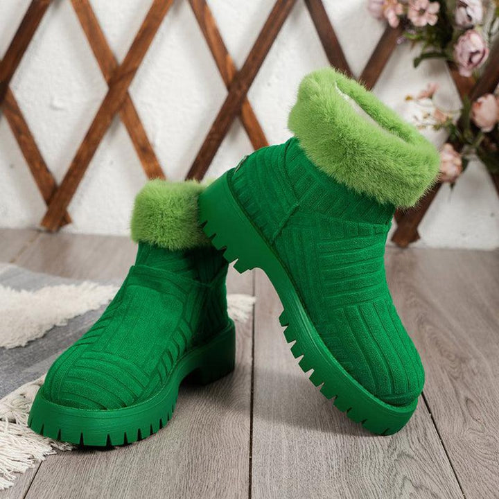 Winter Ankle Boots Fashoin Thick-soled Thickened Snow Boots For Women Plush Shoes - Trendha