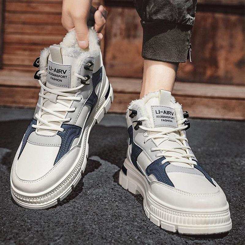 Winter Thickened Velvet Warm Ankle Boots Men Outdoor Subzero Anti-cold Anti-ski Snow Boots Outdoor Casual Walking Running Flat Shoes - Trendha