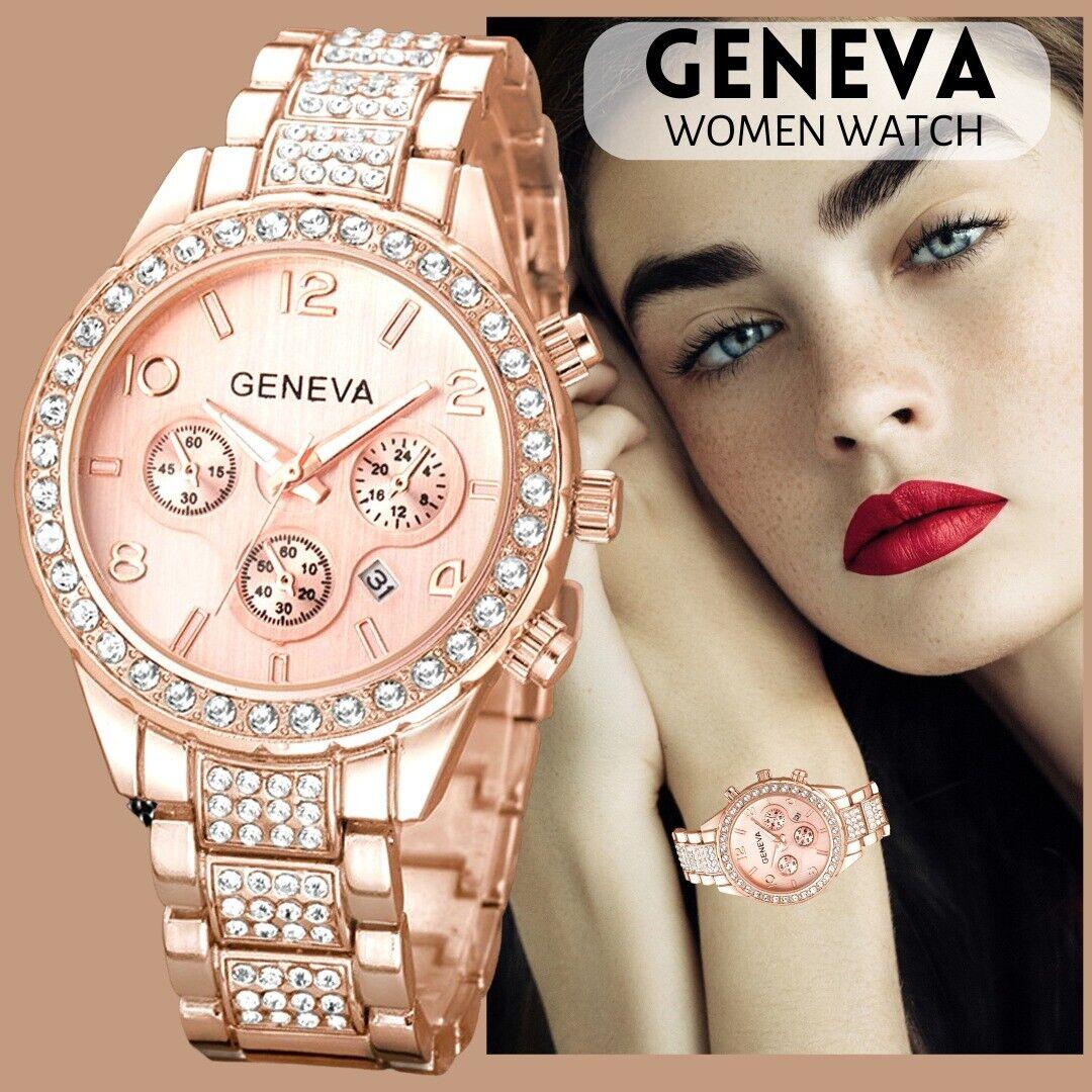 Women Classic Stainless Steel Crystal Quartz Round Analog Wrist Watch For Women - Trendha