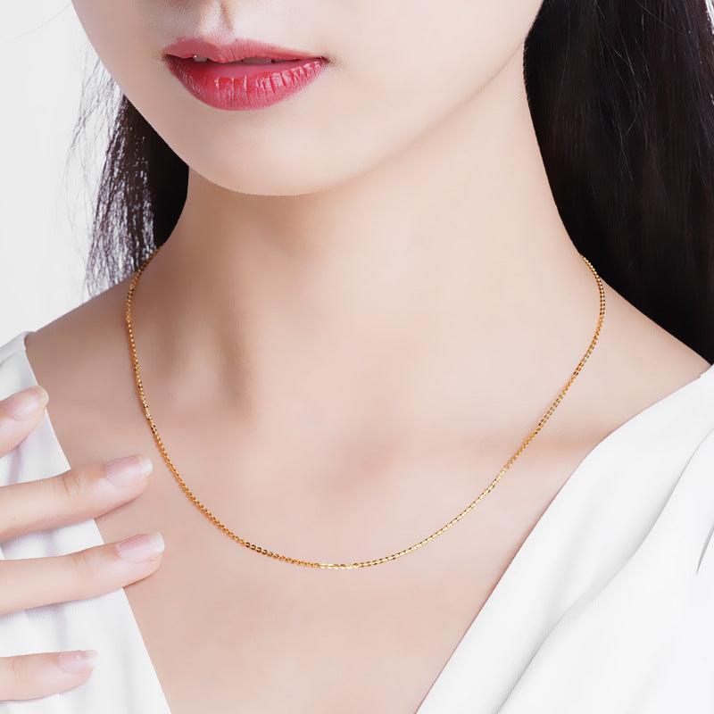 Women's 18K Gold O-chain Collarbone Necklace - Trendha