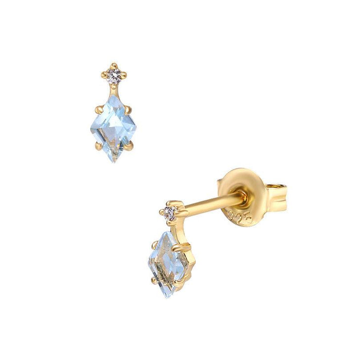 Women's Blue Topaz Diamond Earrings - Trendha