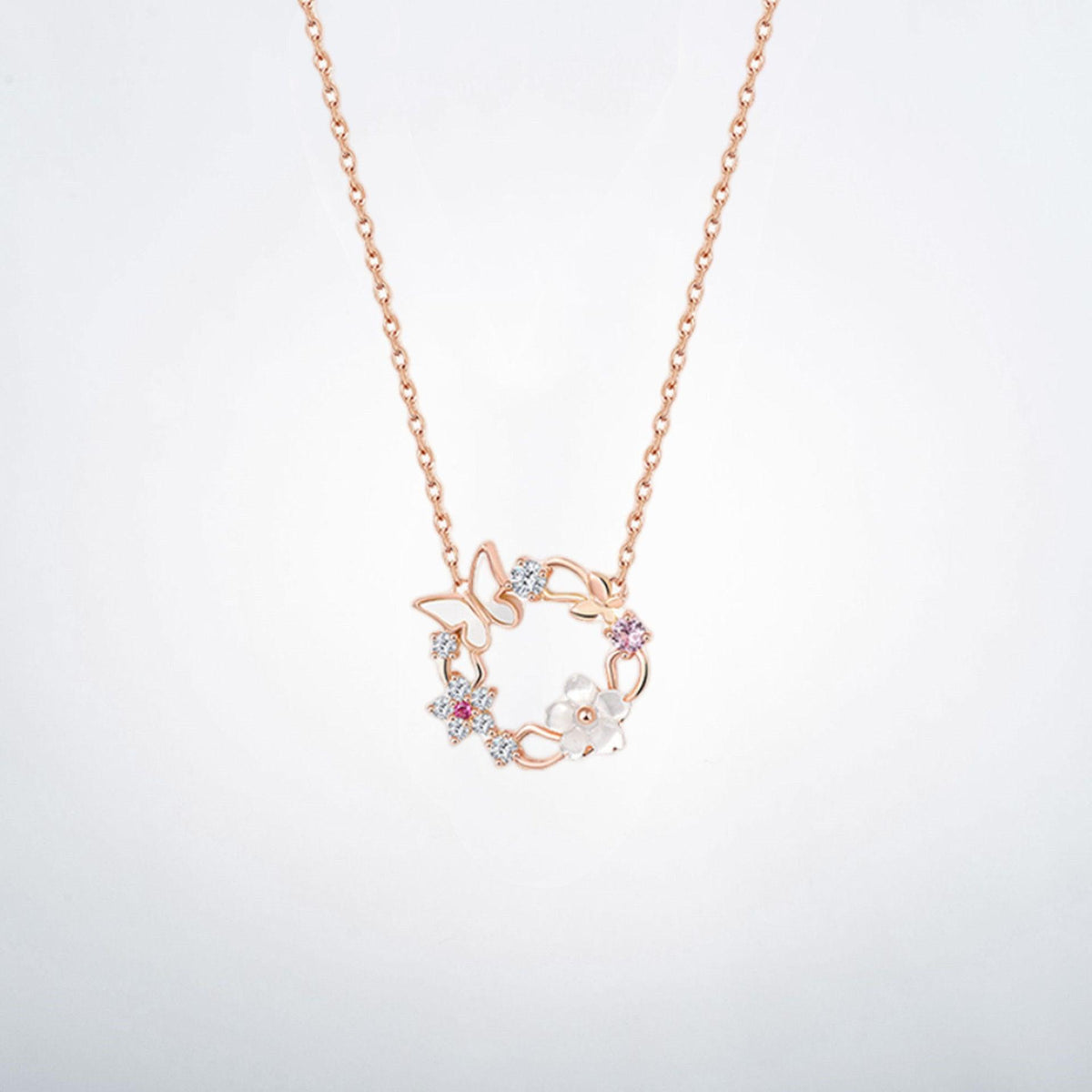 Women's Butterfly Sterling Silver Necklace - Trendha