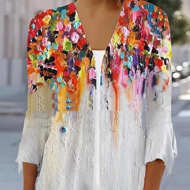 Women's Cardigan Printed T-shirt - Trendha