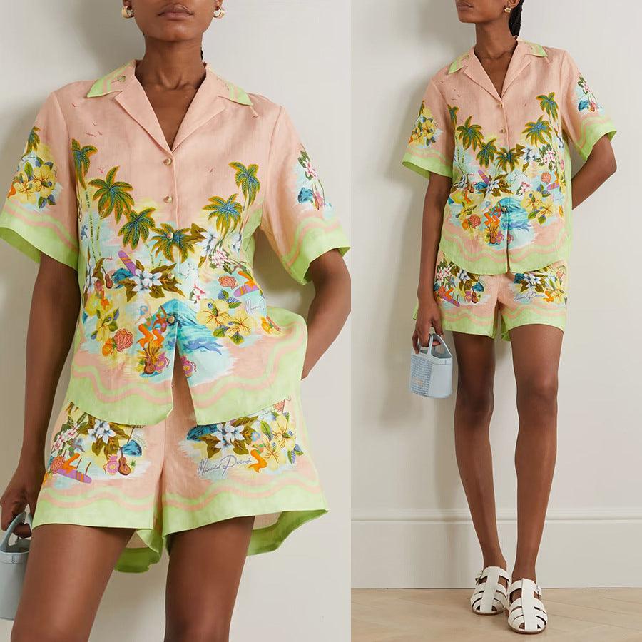 Women's Casual Short-sleeved Two-piece Suit