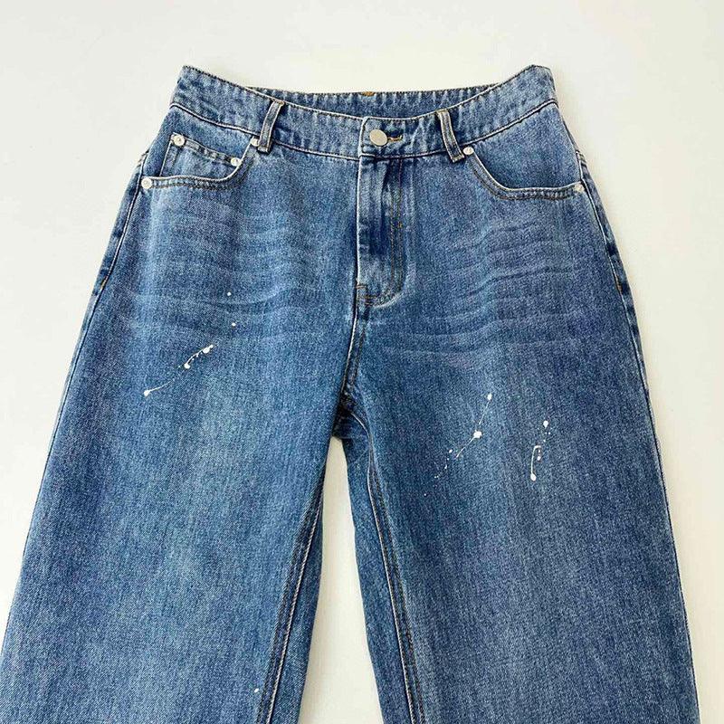 Women's Contrasting Color Patchwork Washed Jeans - Trendha