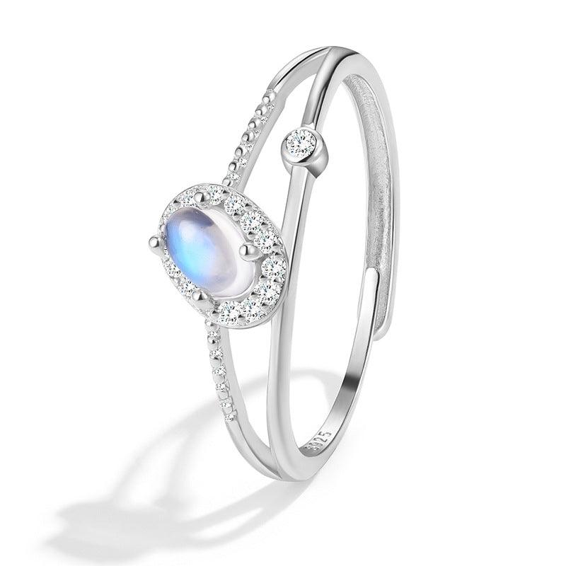 Women's Design Ring Parallel Space-time Moonstone - Trendha