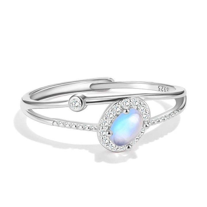 Women's Design Ring Parallel Space-time Moonstone - Trendha
