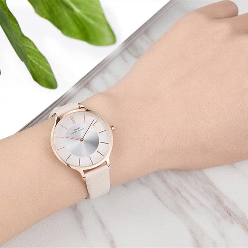 Women's Leather-Strap Quartz Watch