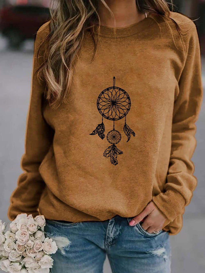Women's Ethnic Print Oversized Sweatshirt - Trendha