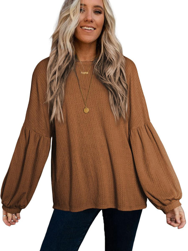 Women's European And American Loose Casual Style Puff Sleeve Top - Trendha