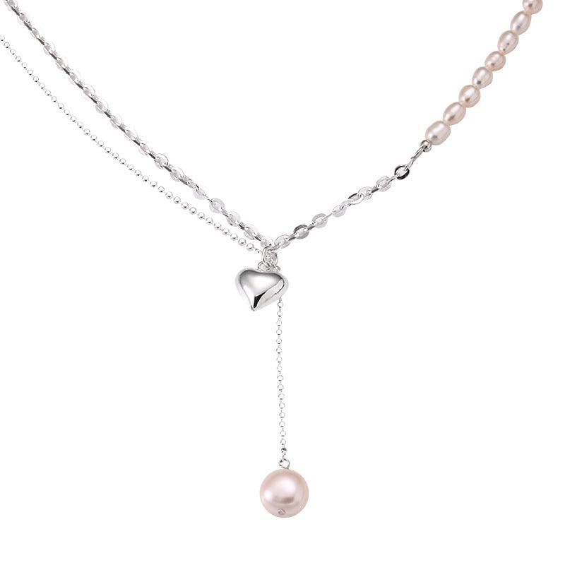 Women's Fashion Asymmetric Pearl Pendant Necklace - Trendha