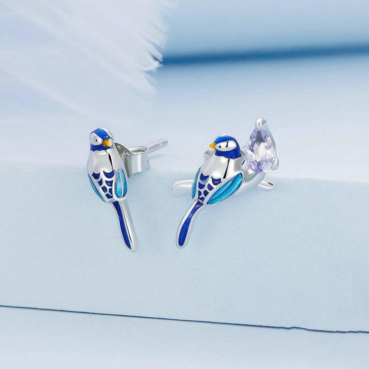 Women's Fashion Blue Bird Stud Ring - Trendha