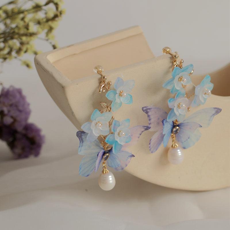 Women's Fashion Butterfly Flower Shape Earrings - Trendha