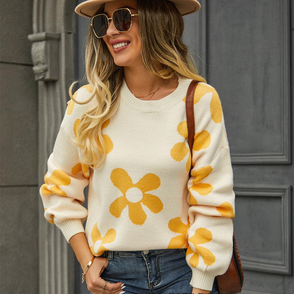 Women's Fashion Casual Printing Sweater Top - Trendha