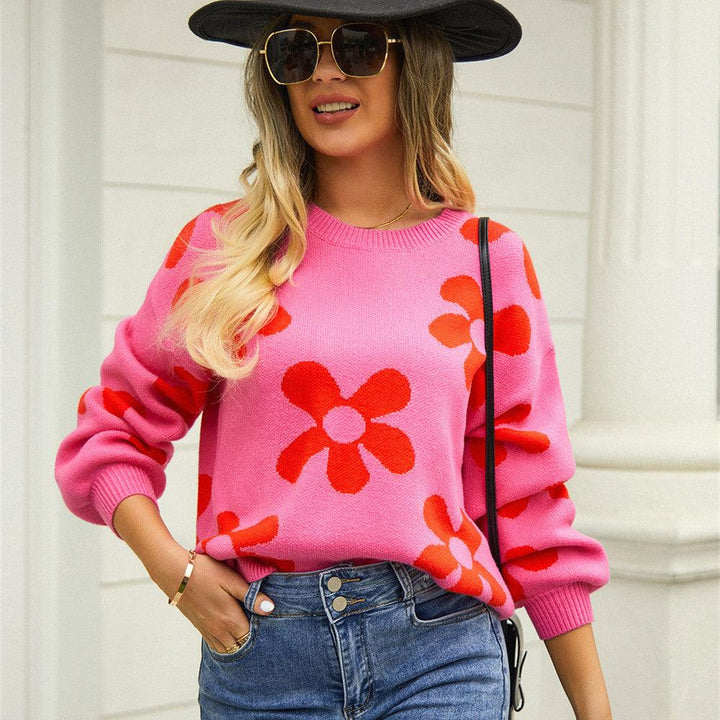Women's Fashion Casual Printing Sweater Top - Trendha