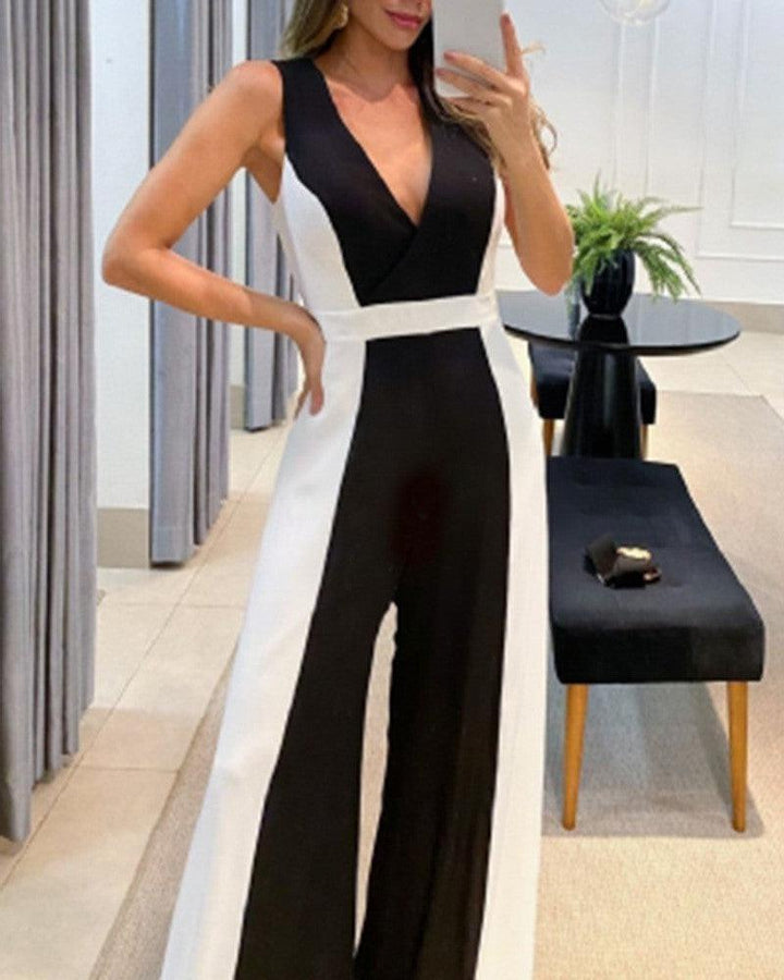 Women's Fashion Colorblock One-piece Trousers - Trendha