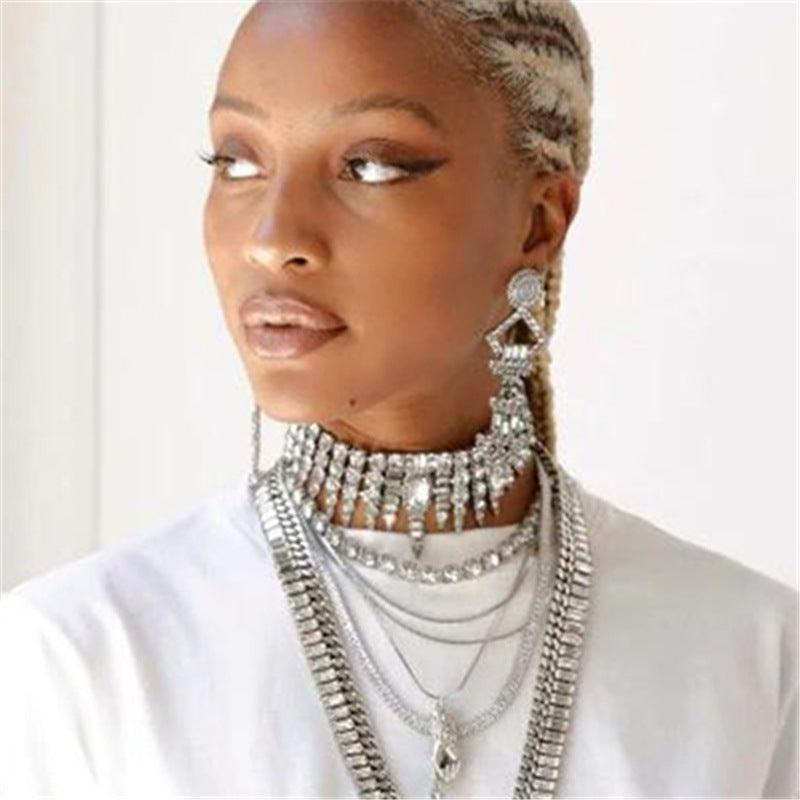 Women's Fashion Glittering Rhinestone Zirconia Collar - Trendha