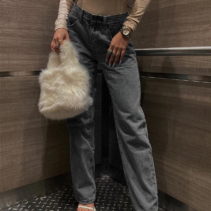 Women's Fashion High Waist Ripped Slim Jeans - Trendha