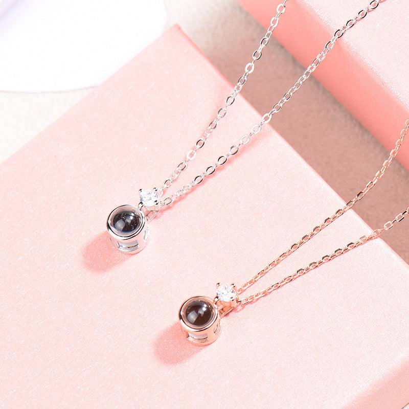 Women's Fashion Minimalist Picture Projection Collarbone Chain - Trendha