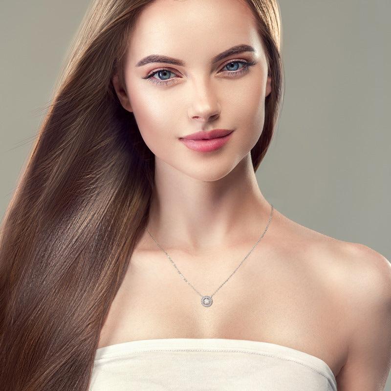 Women's Fashion Simple Sterling Silver Moissanite Diamond Necklace - Trendha