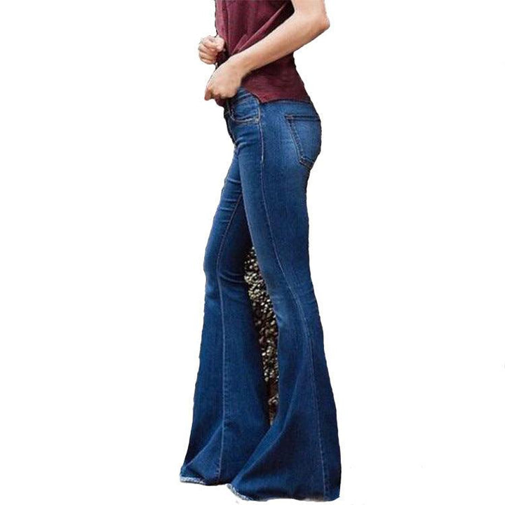 Women's Fashion Slim Fit Tassel Flared Jeans - Trendha