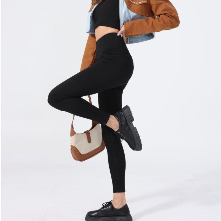 Women's Fashion Slimming Washed Denim Yoga Pants - Trendha