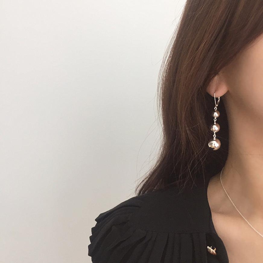 Women's Fashion Sterling Silver Hundred Round Ball Earrings - Trendha