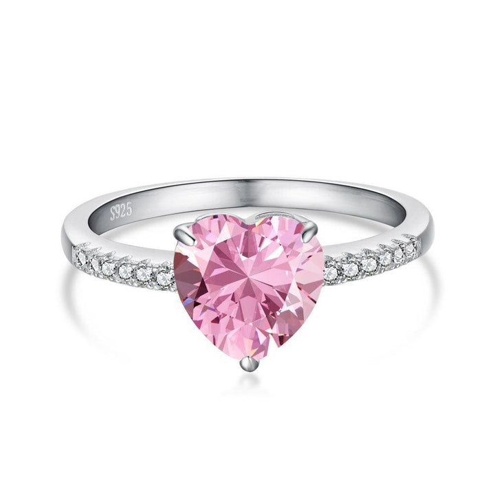 Women's Fashion Temperamental Sterling Silver Love Heart-shaped Ring - Trendha