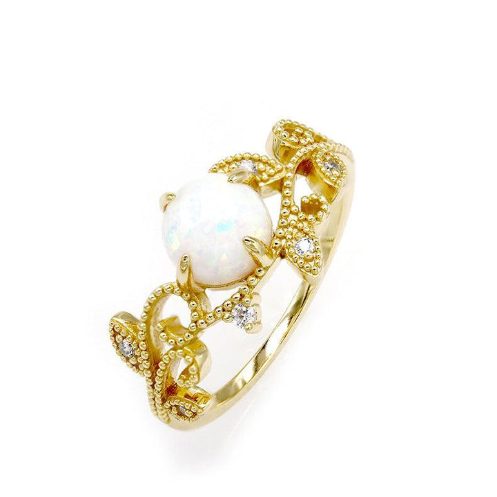 Women's Fashion Vine Opal Finger Ring Female - Trendha