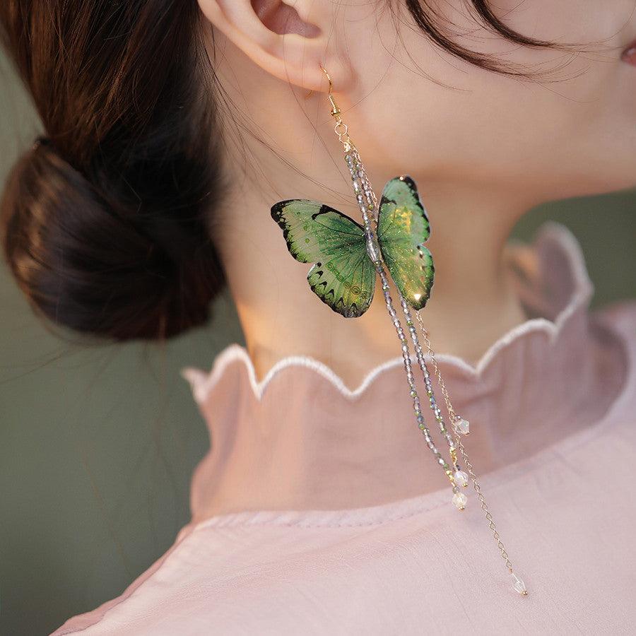 Women's Fashion Vintage Extra Long Tassel Butterfly Earrings - Trendha
