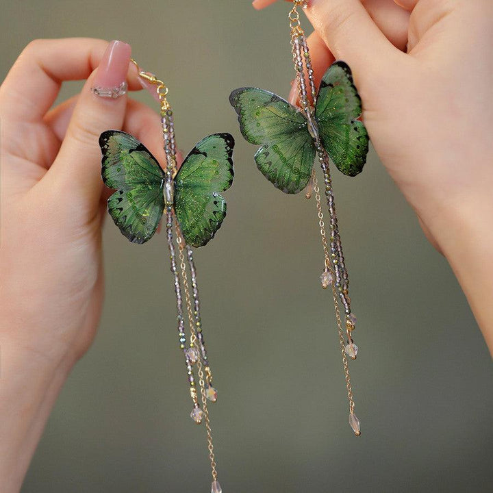 Women's Fashion Vintage Extra Long Tassel Butterfly Earrings - Trendha