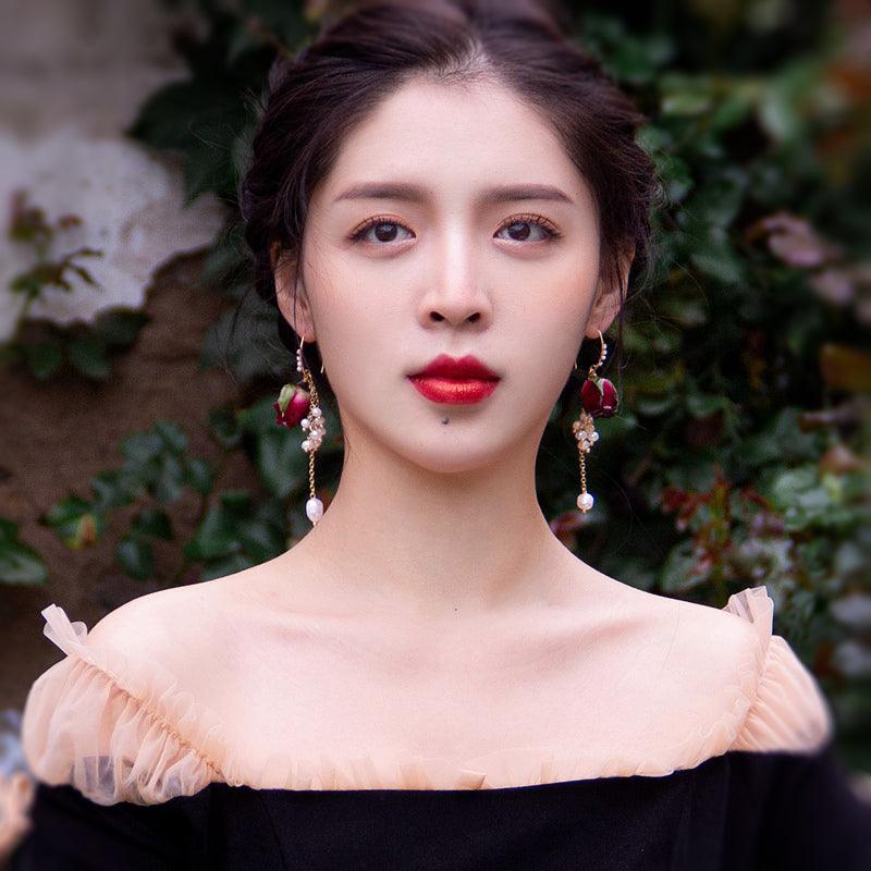 Women's Fashion Vintage Rose Earrings - Trendha
