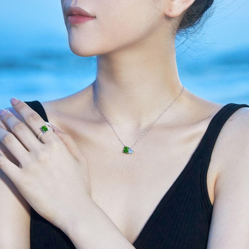 Women's High Quality Super Shiny Inlaid Sterling Silver Necklace - Trendha
