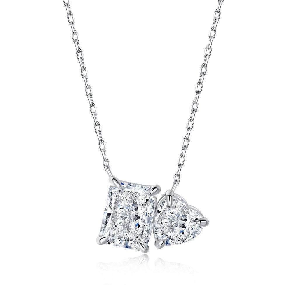 Women's High Quality Super Shiny Inlaid Sterling Silver Necklace - Trendha